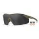 dioptické/ taktické okuliare s vymeniteľnými zorníkmi WILEY X VAPOR COMM. TAN - Smoke Grey + Clear + Light Rust 2,5mm