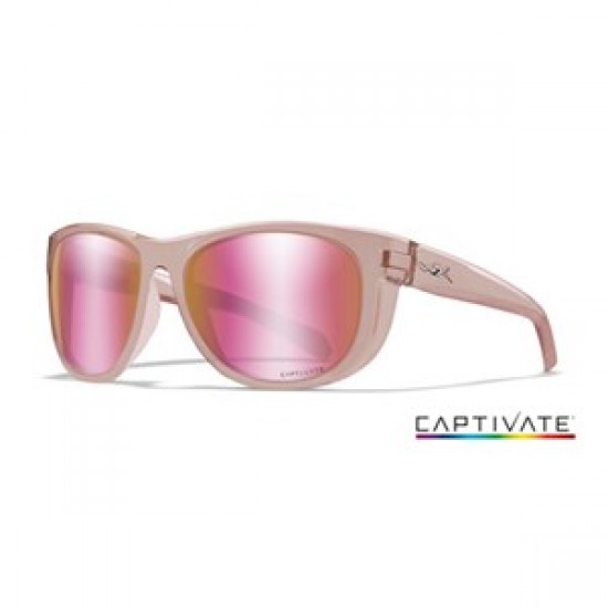 slnečné okuliare WEEKENDER Captivate Polarized - Rose Gold Mirror - Smoke Green/Crystal Blush