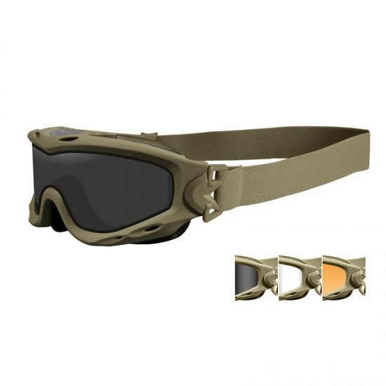 Taktická maska WILEY X SPEAR TAN -  Dual lens kit clear/light rust/Matte tan